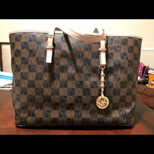 Michael Kors Authentic Large Checkered Tote